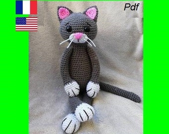 Tutoriel/Pattern Amigurumi chat  PDF Français US English