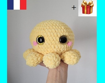 Tutoriels amigurumi pieuvre Poulpy grande taille crochet PDF en Français