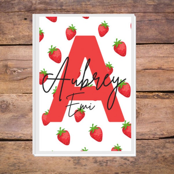 Strawberry themed name print