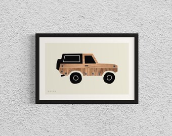 Neutral SUV Art Print | Printable Off-Roader Art, Transportation Wall Art, Toddler Boy Bedroom Art, Neutral Truck Art Boy's Room