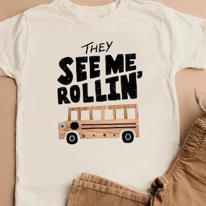 Neutral School Bus T-Shirt For Toddlers, Unisex School Bus Shirt Kids, Bus T-Shirt, Toddler Boy Shirt, Gift For Toddler, School Bus Party