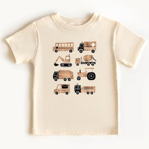 Wooden Trucks Toddler T-shirt, Neutral Transportation Shirt for Boys, 2 Year Old Trucks Shirt, 3 Year Old Trucks Shirt, Gift For Toddler Boy