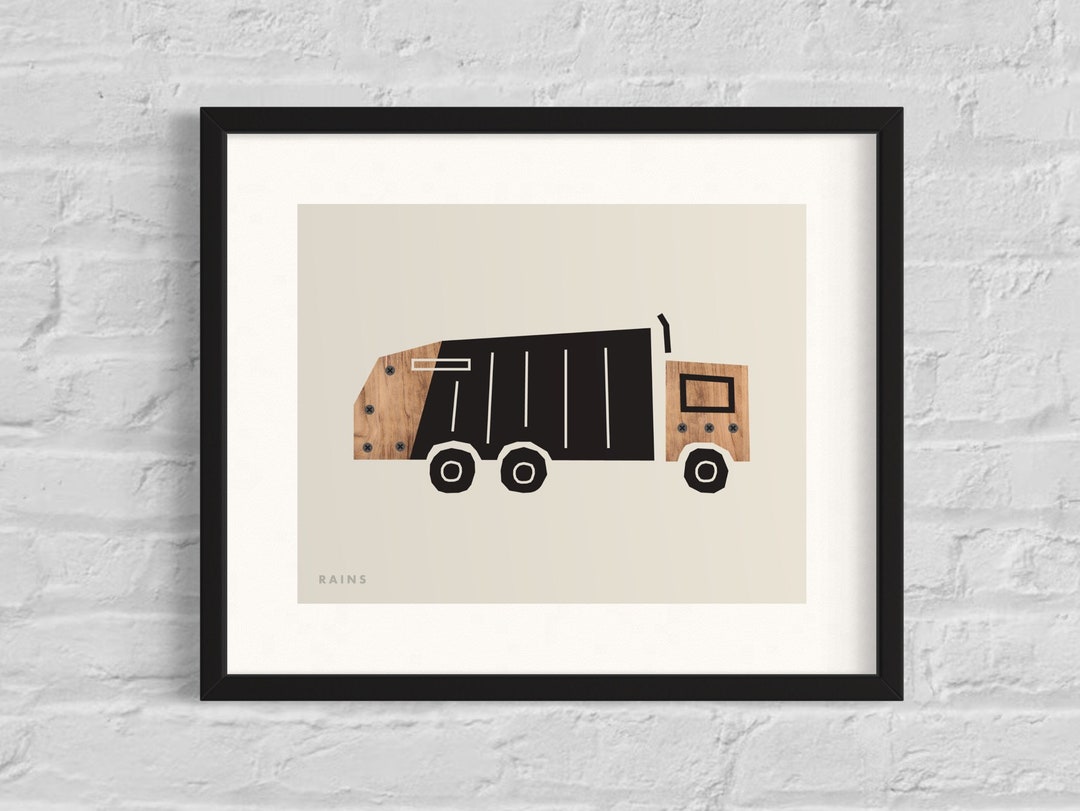 Garbage Truck Print, Printable Art, Transportation Wall Art, Toddler ...
