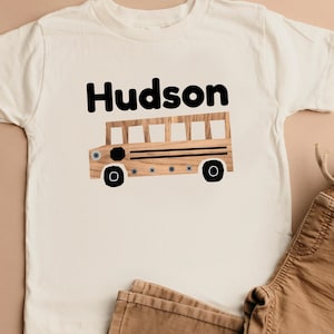 Neutral School Bus T-Shirt For Toddlers, Unisex School Bus Shirt Kids, Bus T-Shirt, Toddler Boy Shirt, Gift For Toddler, School Bus Party