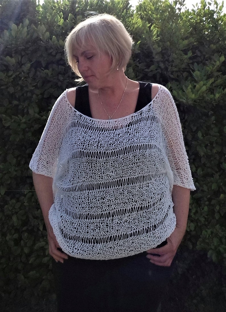 summer cotton crop top loose knit slouchy oversized sweater bohemian clothing beach tunic easy cover up Festival top mesh top grunge top