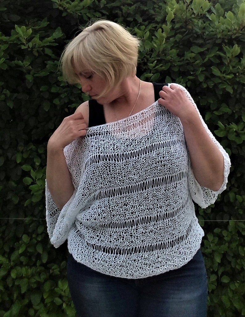 summer cotton crop top loose knit slouchy oversized sweater bohemian clothing beach tunic easy cover up Festival top mesh top grunge top