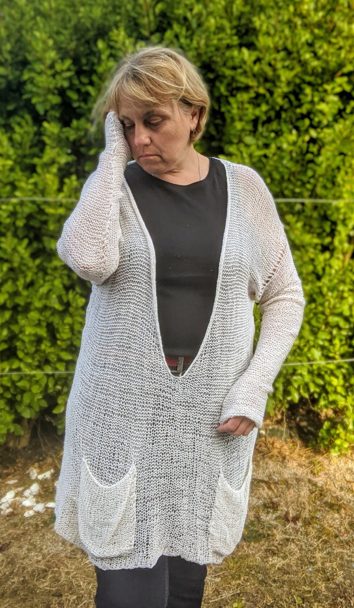 Tunica bianca oversize tunica estate grunge seta tunica Etsy