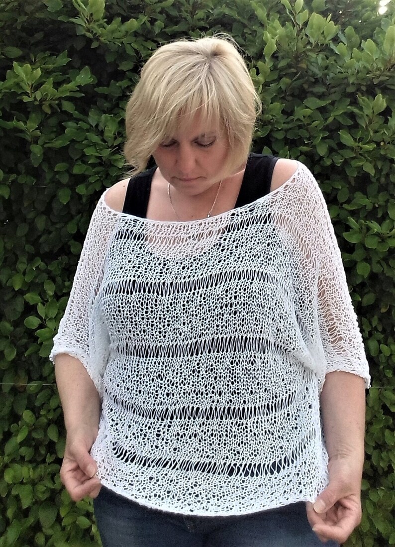 summer cotton crop top loose knit slouchy oversized sweater bohemian clothing beach tunic easy cover up Festival top mesh top grunge top