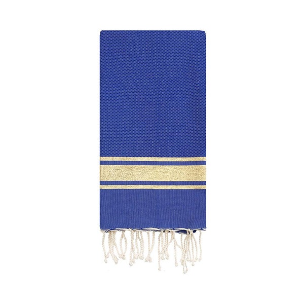 Majorelle Blau Gold Fouta Hammam Strand Handtuch