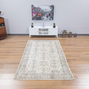 Anatolian 4x7 size Oushak Rug, Vintage 4x7 Turkish Rug, Living Room Rug, Handmade Carpet, 4x7 Area Rug, Wool carpet