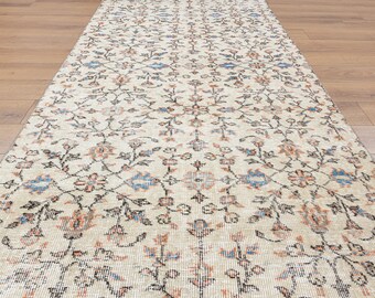 4x7 Vintage Area Rug, Soft Handmade Rug, Medium Pastel Rug, 4x7 Turkish Rug, Oushak Rug, 4x7 Entrance Hall Rug, Antique 4x7 Ft Rug