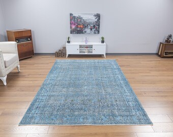 Alfombra de lana de 6x9, alfombra Oushak, alfombra vintage de 6x9, alfombra turca de 6x9, alfombra de 6x9, alfombra para sala de estar, alfombra para dormitorio, alfombra Oushak de 6x9, alfombras de 6x9