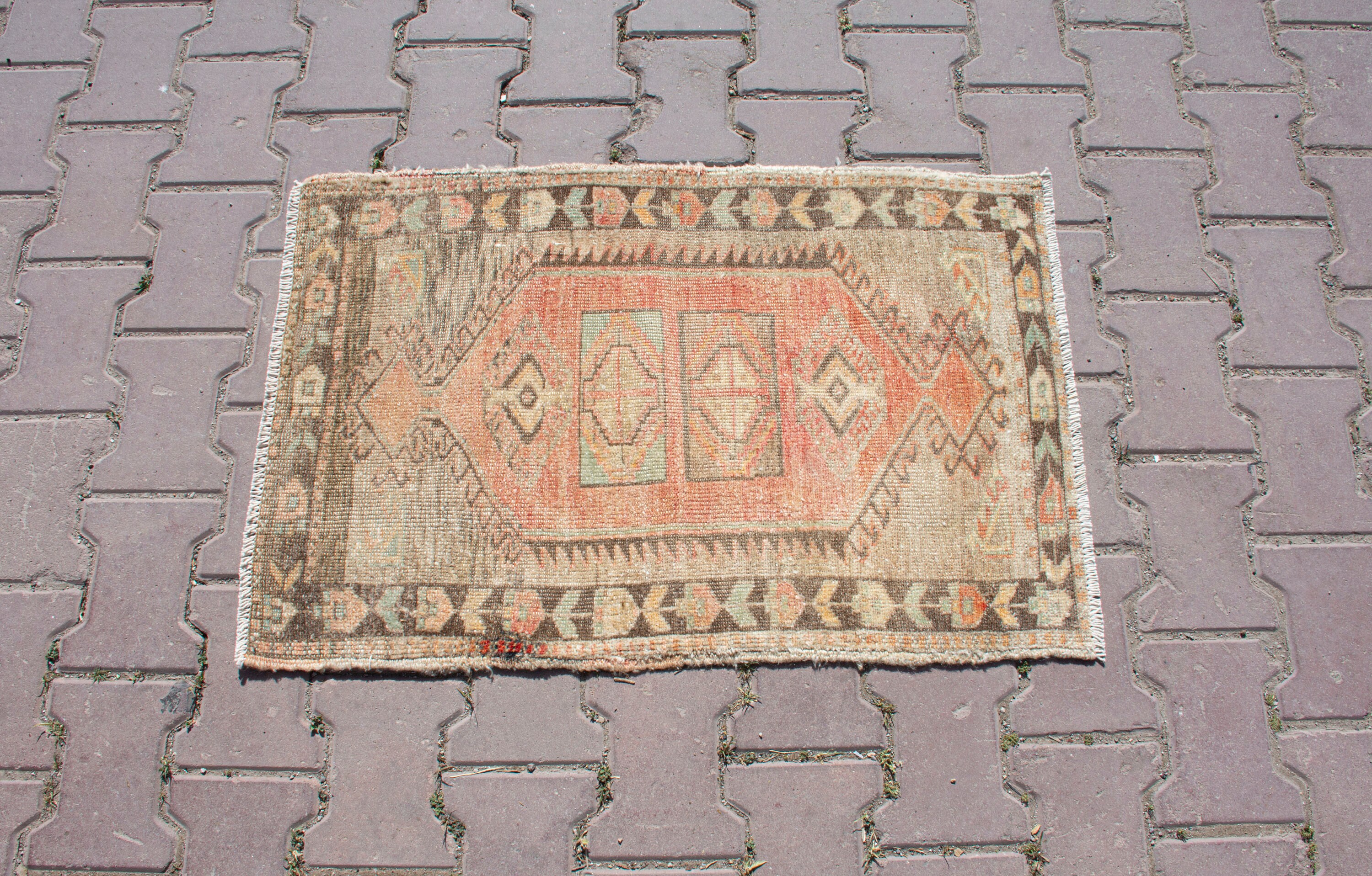 Oriental Small Rug,vintage Small Rug,turkish Doormat Rug,wool Doormat