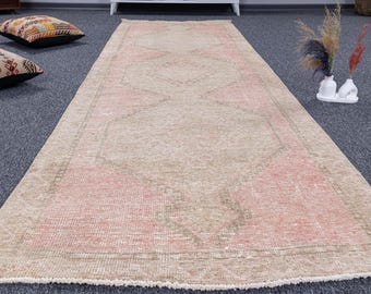 3.1x10.2 anatolischer Wolle Handgefertigter Vintage Läufer, 3x10 Türkischer Weicher Flurteppich, Neutrales Küchendekor