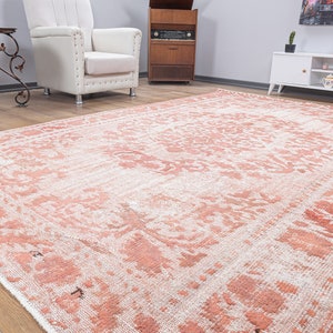 Turkish 7x10 oversize rug, Handmade Vintage Rug, Oushak 7x10 Area Rug, Large Size Rug, Large Antique Hand Woven Rug, Bohemian Anatolian Rug