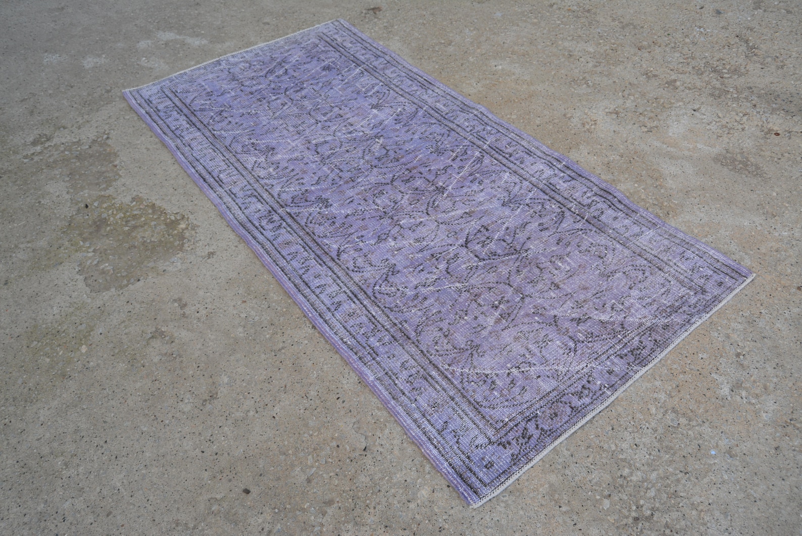 Türkische oushak violett kleinen Läufer Teppich Vintage ...