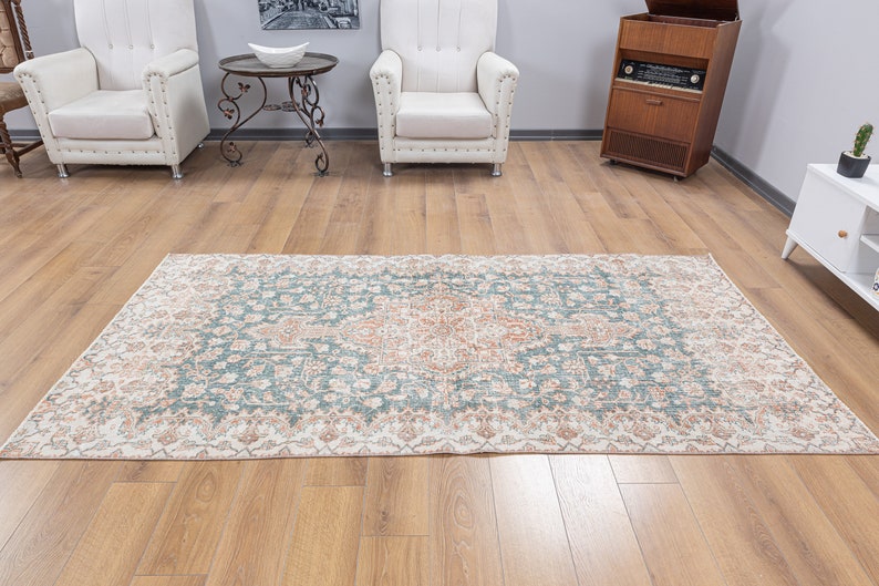 4x8 Rug, Home Decoration Rug, Handmade Wool Rug, Turkey Vintage Rug ...