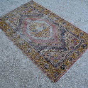 4x6 Vintage Rug  Antique Handmade Rug Turkish Area Rug Decorative Rug Oushak Rug Bedroom Rug Hand Woven Rug Anatolian Wool Rug