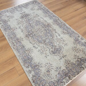 Alfombra Oushak turca 4x7, cocina de alfombra hecha a mano de decoración del hogar, dormitorio, alfombra de sala de estar, alfombra de corredor de 4x7 pies, alfombra única neutra alfombras de lana modernas