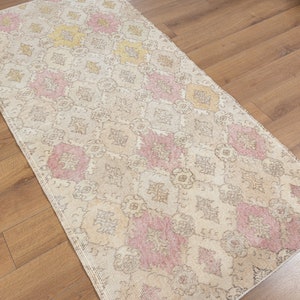 Oushak Runner Rug 3x7, Handmade Vintage Runner Rug, Turkish Runner Rug, Vintage Small Runner Rug, Boho Home Decor rug