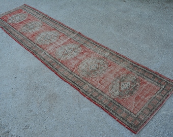 Handgeweven Turks loper tapijt 2 x 9, vintage wollen tapijt, boho kelim gangloper, 2 x 9 uniek interieur tapijt, antiek Turks loper tapijt