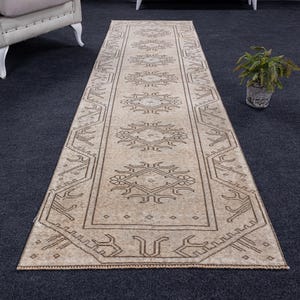 2x20 Teppichläufer, Vintage Teppichläufer, Handgeknüpfter Teppich, Türkischer Teppichläufer, Neutralläufer, Boho Teppichläufer