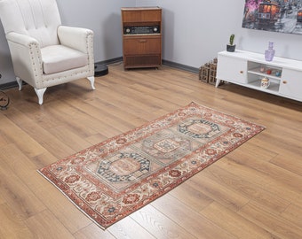 3x6 ヴィンテージ ハンドメイド ソフト ランナー ラグ、Oushak