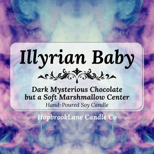 Illyrian Baby Candle: Dark Chocolate & Marshmallow Scented Soy Candle
