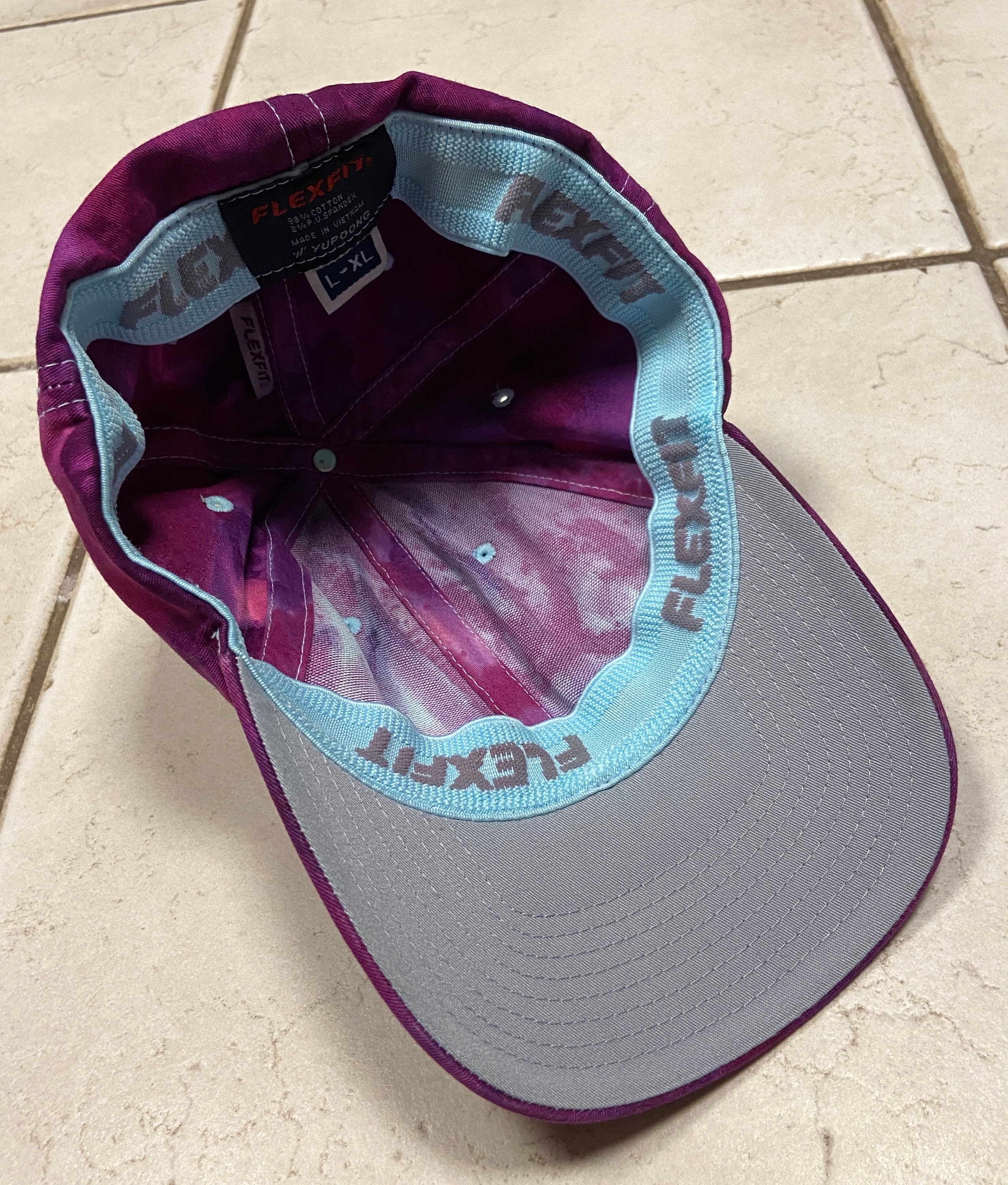 Flexfit L/XL Cap Hat Ballcap Tie Dye-style Purple Pink Amethyst With  Stippling-mid Profile Cotton Structured Hat W/spandex Sweat Band 181 - Etsy