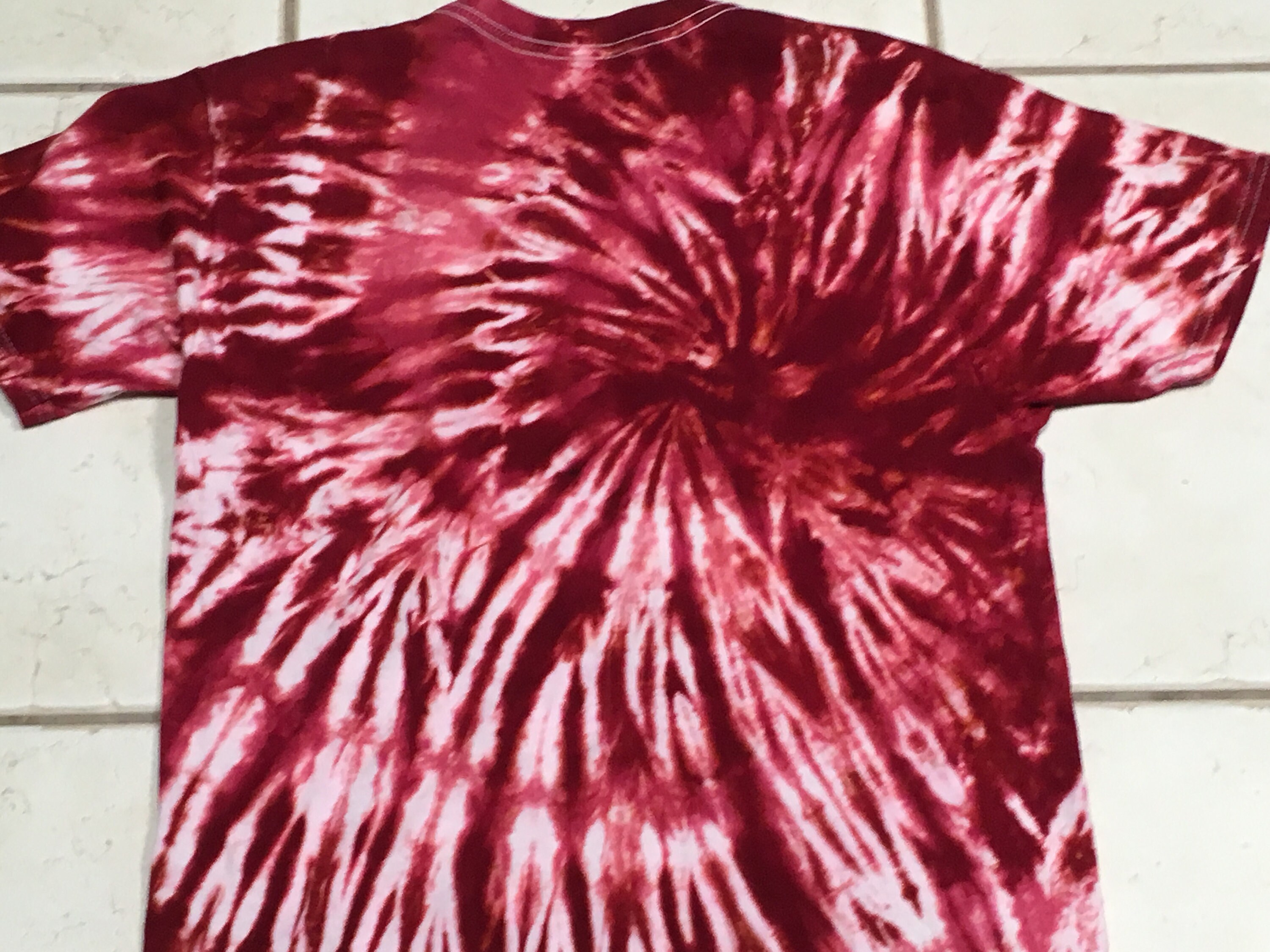 Youth XL Extra Large Crimson Red and White Spiral Tie Dye - Etsy