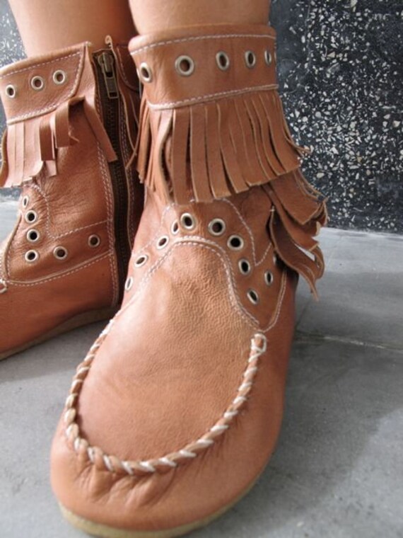 Fringed Moccasin Boots Childs Moccasons 