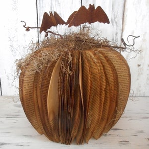 Primitive/Halloween/ Book Pumpkin/ Handmade Bats/ e-pattern/ instant download/ PDF