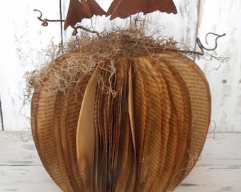 Primitive/Halloween/ Book Pumpkin/ Handmade Bats/ e-pattern/ instant download/ PDF