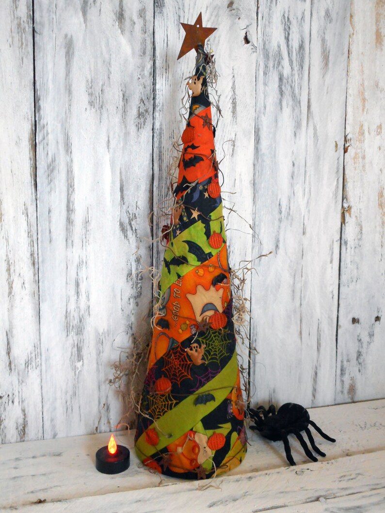 Primitive/ Scrap/ Halloween/ Tree/ Halloween Trim/ Rusty Star Etsy