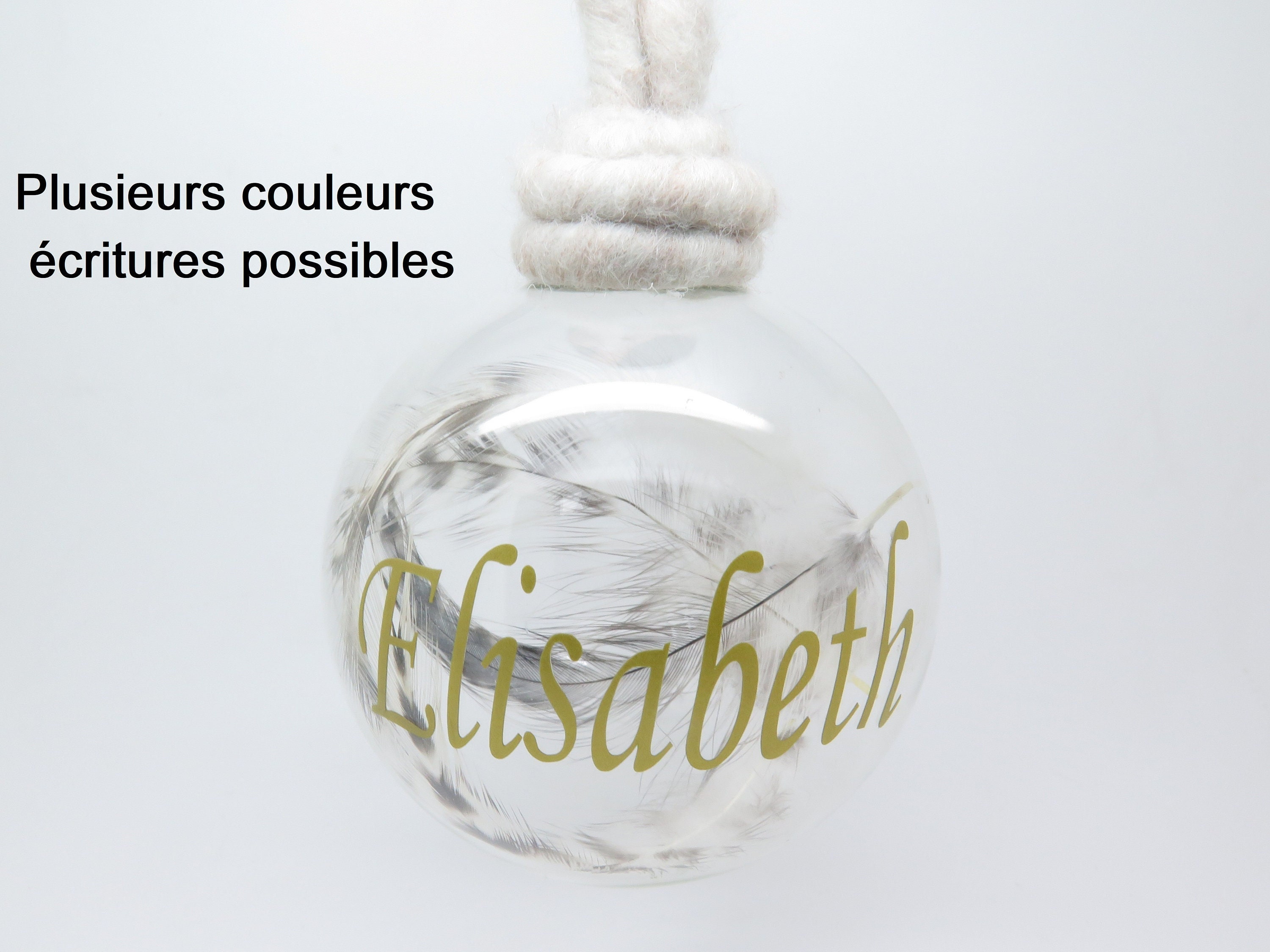 Boule de Noël Personnalisée à Personnalisable Modèle Étoile d'argent F Bm Créations
