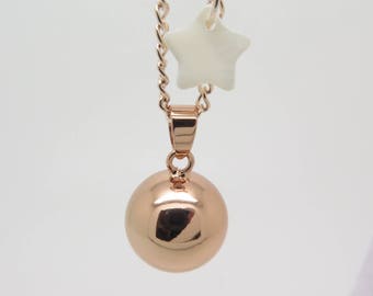 BolA of SMOOTH color GOLD pink and star in mother-of-pearl gift mom future