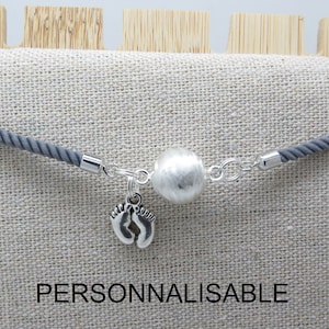 Bola Bracelet Pregnancy Layer Silver Brushed Cord Tree of Life Gift Pregnancy Future Mom F from Bm Creations
