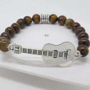 Tiger's eye bracelet for a guitarist gift idea guitar fan, musician