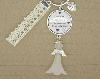 CUSTOMIZABLE KEYCHAIN gift for a mother angel gratitude Mother's Day, Christmas, birthday ... F of Bm creations