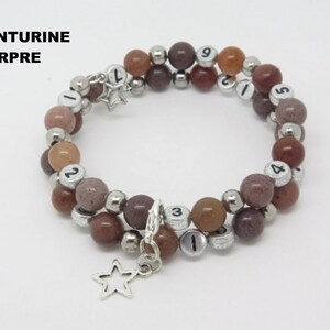 Breastfeeding bracelet and bottle socket customizable purple aventurine fine stones with choice of charm birth gift idea