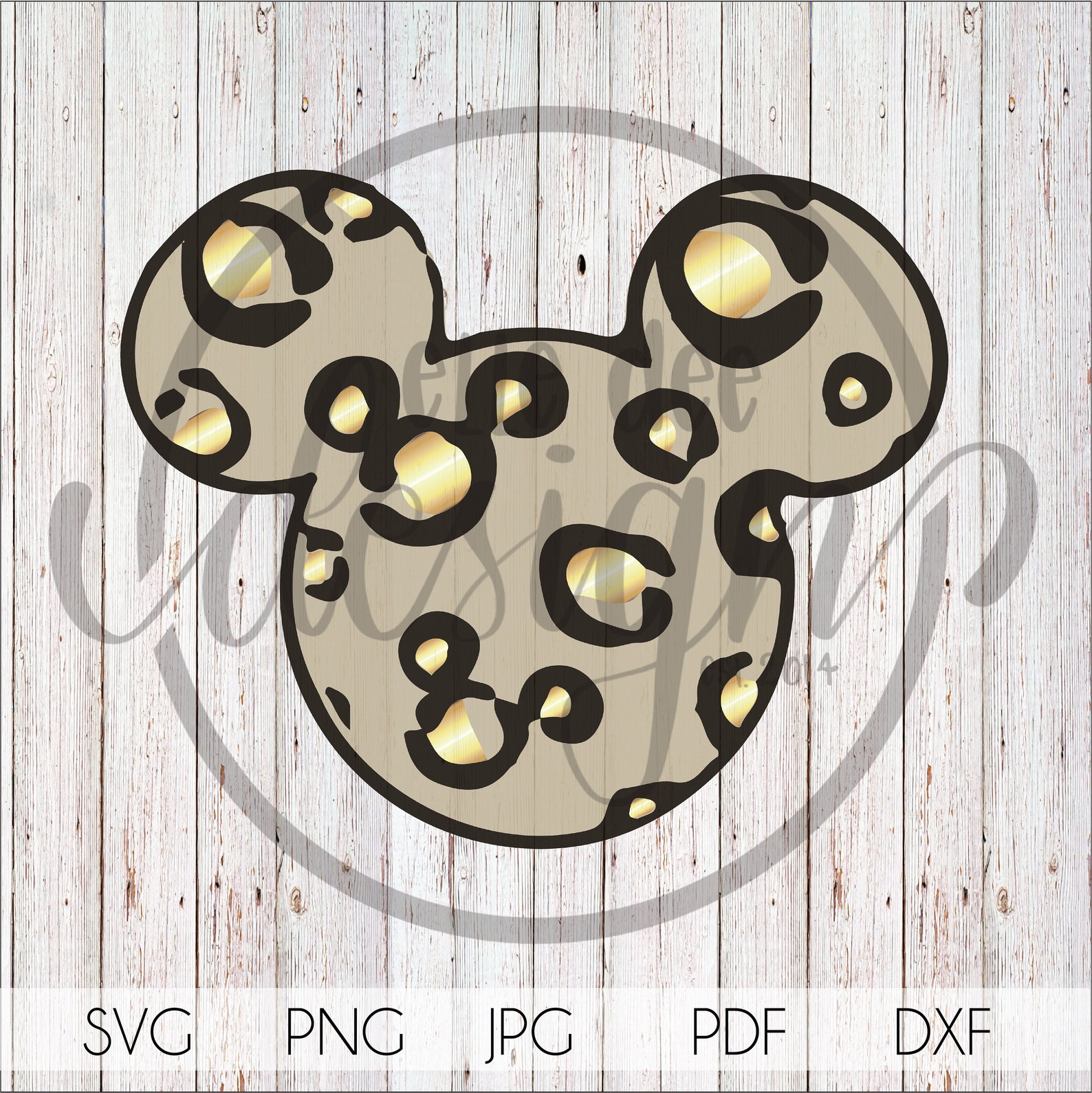 Leopard Print Mickey Ears Animal Print Inspired Design Svg - Etsy