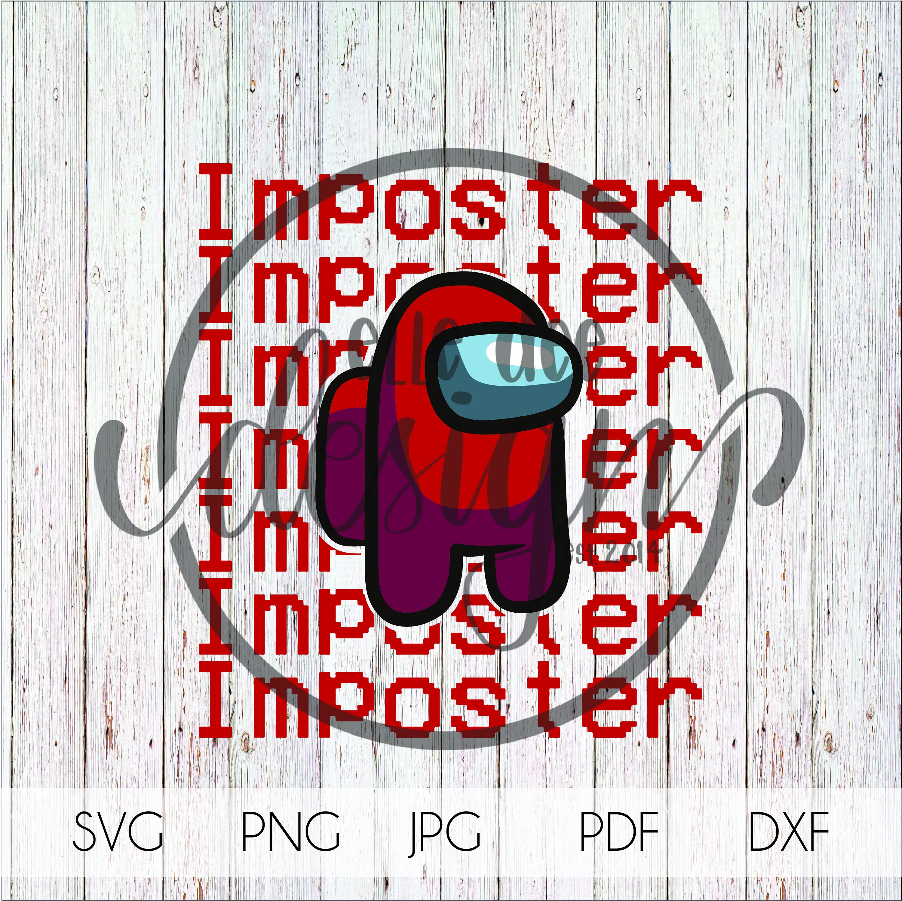 Among Us Imposter Red Svg Png Pdf Dxf Cutting File Etsy