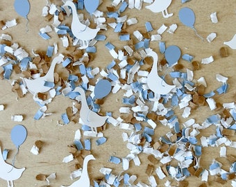 Silly Goose Confetti One Silly Goose Birthday Decorations Vintage Goose Baby Shower Goose Balloon One Silly Goose First Birthday Table Blue
