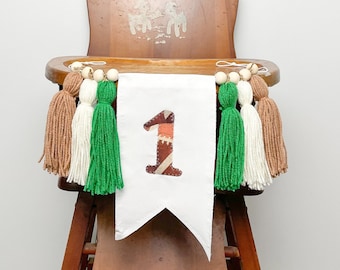 Pancarta para silla alta de primer cumpleaños con temática de fútbol: Decoraciones para la fiesta del primer down