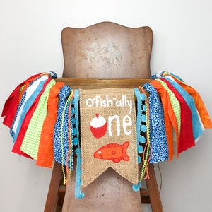 The Big One Fishing Birthday O Fishally One High Chair Banner Fishing Theme First Birthday  Ofishally One The Big One Banner O-Fish-Ally One