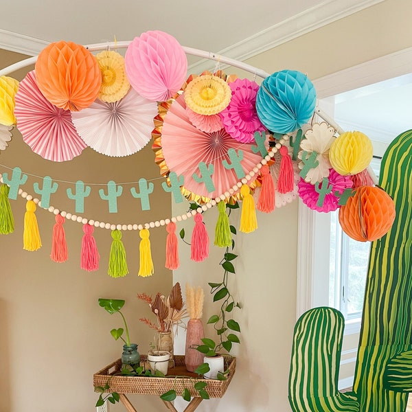 Fiesta Banner Cactus Paper Party Banner Final Fiesta Fiesta First Birthday Fiesta Party Backdrop Fiesta Decorations Fiesta Baby Shower