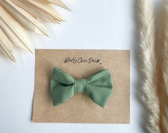 Sage Green Boy Bow Tie Sage Bow Tie Toddler Bow Tie Little Guy Bow Tie 3 Inches Clip On to Button Down Shirt Sage Green Wedding Ring Bearer