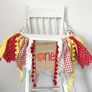Pizza High Chair Banner Pizza Banner Highchair First Birthday Pizza Theme First Birthday Pizza Themed Pizza Birthday Party  Decor One Bite