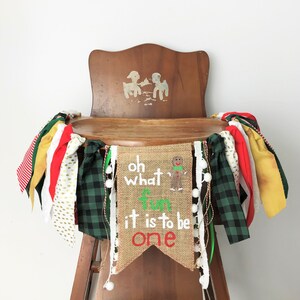 Christmas Gingerbread Man Highchair Banner/Oh Snap Sweet Little Cookie First Birthday/Cake Smash Photo Shoot/Oh What Fun It Is To Be Fun
