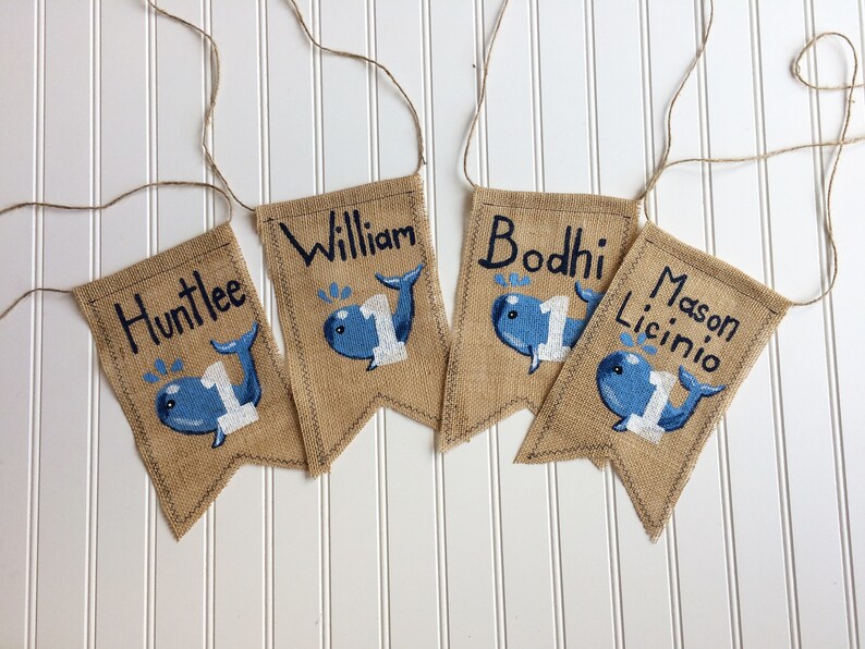 Nautical Whale High Chair Banner/First Birthday Cake Smash image 4